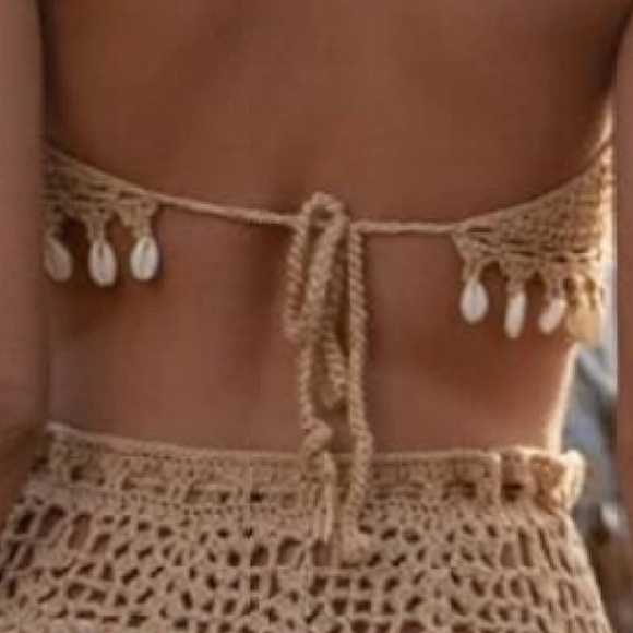 BOHEMIAN SHELL BIKINI & CROCHET PANTS SET - Picture 14 of 16